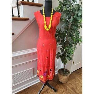 R&K Women Pink Floral 100% Rayon Casual Dress Size